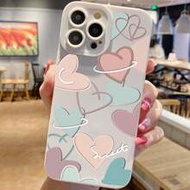 1ชิ้น เคสโทรศัพท์ TPU กันกระแทก ลายหัวใจ เข้ากันได้กับ Apple 17 Pro Max/16e, 11, 16 Pro Max, 16 Pro,