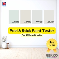 Paint Sample - Cool White Bundle - GEKKO Peel And Stick Nippon Paint Tester / Paint Sample