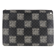 二手LOUIS VUITTON Pochette Jules GM 手拿包，Christopher Nemeth M61232，Damier Graphite 帆布，法國製造，2015 年，黑色，MI