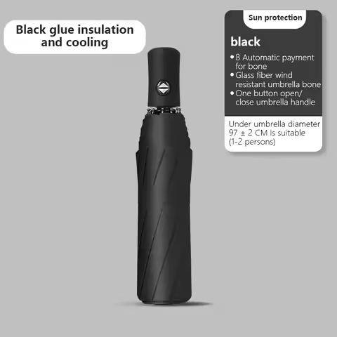 UV Sunscreen Umbrella Fully Automatic Anti-UV Sun Umbrella Rain Umbrella Folding Three-fold 8 Rods 1