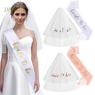 JLOVE White Veil Sash Bridal Head Covering Wedding Hair Accessories White Wedding Veil Headscarf Man