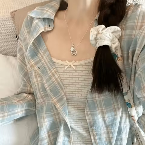 Fashion Loose Women Plaid Shirt Long Sleeve Casual College Blouse Top Oversized Breathable Female Ch