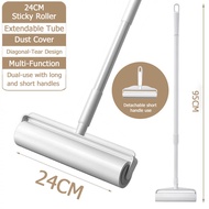 24cm Sticky Lint Roller Detachable Rod Extra Sticky Lint Roller Refill Pet Hair Roller with Refill O