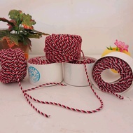 TALI TRIDATU 1.MM 2.MM Asli Bali permeter / 5 meter Bahan Gelang Kalung 3 warna merah putih hitam.