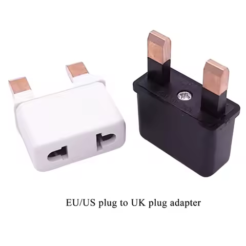 1PC European EU US 2Pin to UK 2Pin Power Socket Travel Plug Adapter Converter