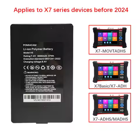 V5 Li-ion Battery 5000mAh 7.4V 37Wh Rechargeable Lithium-ion Battery for CCTV tester X7 Series X7ADH