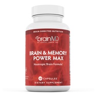 BRAINMD Dr Amen Brain & Memory Power MAX - 120 Capsules - Nootropic Supplement with Ginkgo Biloba Ex