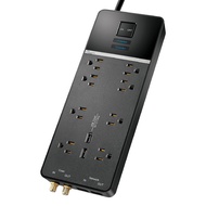 Rocketfish 8-Outlet/2-USB Wall Tap Surge Protector Strip - Compact Multi-Outlet Power Strip with USB