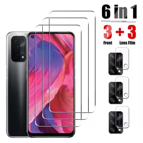 6in1 Tempered Glass For Oppo A74 5G 4G A53 A54 A74 A94 Screen Protector Back Camera Lens Protective 