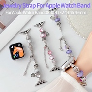 Crystal Chain Metal Strap for Apple Watch Band 40mm 44 49mm