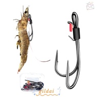 GILDAI 5pcs Live Shrimp Bait Hooks, Pickerel Wacky Weedless Worm High-carbon Steel Fishhook, 2025 Wi