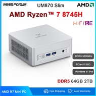 MINISFORUM UM870 Slim Mini PC AMD Ryzen 7 8745H DDR5 32GB RAM 1TB SSD USB4 8K Desktop Computer