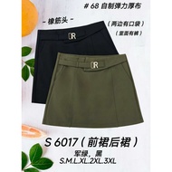 [Ready Stock] Good Quality 68 Brand 68牌子 Skirt with Pant 裤裙 Elastic Waistband 塑胶裤头 前裙后裙 S 6017