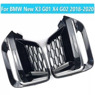 1Pair For BMW New X3 G01 X4 G02 2018 2019 2020 Frame Trim Protector Exterior Cover Front Fog Light grille cerium Gery La