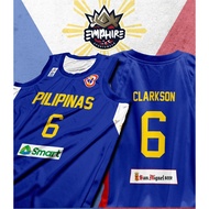 GILAS PILIPINAS FIBA 2023| JORDAN CLARKSON #6 BLUE & WHITE JERSEY | FIBA JERSEY | FULL SUBLIMATION