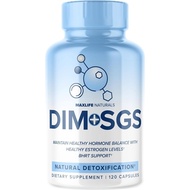 DIM+SGS with Detox Support – 120 Capsules Made In USA- Estrogen Support with DIM Bioperine, DIM Supp
