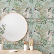 Peacock Pattern Peel And Stick Wallpaper, Waterproof Renovation Plant Wall Sticker, Removable Beauti