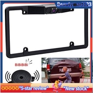 【BM】Backup Camera, Waterproof Car License Plate Frame Parking Sensor 170 Degree Rear View Reverse Backup Camera Flexible Angle and Easy to Installation