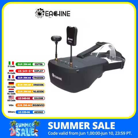 Eachine EV800D 5.8G 40CH 5 Inch 800*480 Video Headset HD DVR Diversity FPV Goggles With Battery For