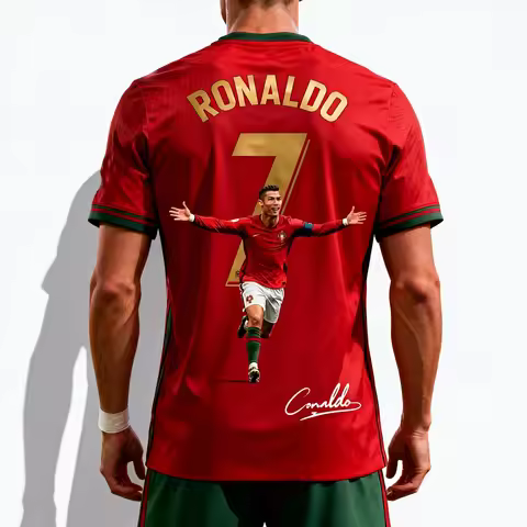 Ronaldo #7 Football Fan Jersey Men Children T-shirt Summer Daily Sports Breathable Casual Street Sho