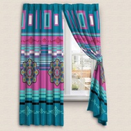 Cozzi Tropical Roxana French Pleated Window/Sliding Door Hook Curtain Ready Made Curtains [ 2 piece 