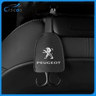 Ciscos Leather Car Seat Back Storage Hook Car Interior Accessories For Peugeot 308 3008 5008 Partner