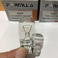 หลอดไฟ รถยนต์ เสียบใหญ่ T20 1 ไส้ ยี่ห้อ formula 12V 21w จำนวน 1 หลอด