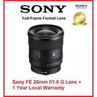 Sony FE 20mm f/1.8 G Lens + 1 Year Local Warranty