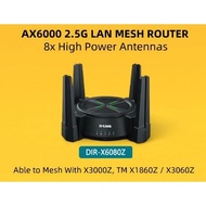 D-Link WiFi 6 DIR-X6080Z AX6000 2.5G Multi Gigabit LAN High Power Wireless Mesh Router