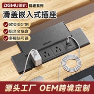 American Standard Sliding Cover Embedded Socket usb Hidden Embedded Desktop Socket European English 