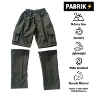 Original Men's 2-in-1 Long and Short Zip-Up Cargo Pants, Water-Resistant, Green