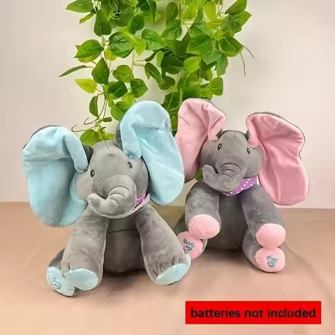 2025New ! Animated Elephant Singing Elephant Home decoration model with Ears Moving Electric Plush C