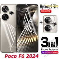 ฟิล์มไฮโดรเจล2024 F6 Poco สำหรับ PocoF6 F6 Poco F6Pro F 6 Pro 4G 5G 2024ด้านหน้าคลุมทั้งหมดกล้องมองหลังปกป้องฟิล์มป้องกันป้องกันหน้าจอแบบอ่อน