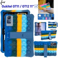 For OUKITEL OT11 OT12 11 inch Silicone Case Pop Stress-Relieve Case Push It Bubble Stand Cover Prote
