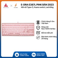 E-DRA EK387L Pink wired mechanical gaming keyboard - Huano Switch - Type-C connection - White Led - 
