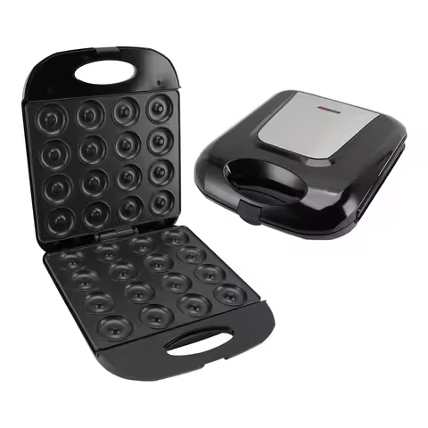 Mini Donut Maker Machine 16 Hole Non Stick Doughnut Machine 1400W Smart Temperature Control Easy To 