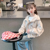 Girls Short Jacket Spring Autumn Style 2025 Fashionable Children Jacket Autumn Girls Sports Hooded T