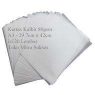 -A3 Tracing Paper 80gsm - 29.7cm x 42cm contains 20 sheets - A3