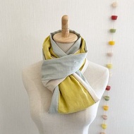 日本製 高級雙層紗布鬆軟圍巾 | 混色款 檸檬・香草・薄荷綠