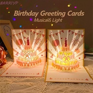 BARR1YP Musical Birthday Greeting Cards, Musical and Light Led 3D Popup Greeting Card, Funny Creativ