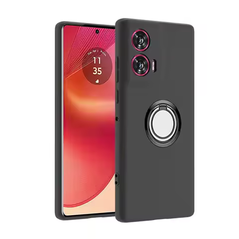 For Motorola Edge 50 Fusion 5G 2024 6.7" Back Ring Holder Bracket Phone Cover TPU Soft Silicone Case
