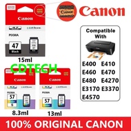 Canon PG-47 Black/ CL-57 Color,colour / CL-57S Color/ PG47 /CL57 /CL57S Original Ink Cartridge E400/E410/E460/E470/E480