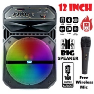 12 INCH BLUETOOTH TROLLEY SPEAKER KARAOKE SYSTEM BT-V12