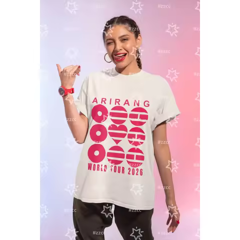 Souvenir Shirt With Heart K-pop Shirt Fan Gift for BTS Fan World Tour Shirt Arirang Men's T-Shirt Ki