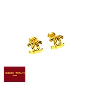 👍916 Gold Stud Earring Subang Emas 黃金耳环