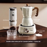 Double Valve Mocha Pot Household Small Hand Cranked Italian Coffee Machine Outdoor Electric Stove Co