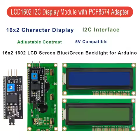 LCD1602 I2C Display Module 16x2 Blue Yellow Green Screen PCF8574 Adapter for Arduino 5V IIC Serial L