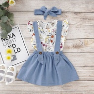 Floral top +denim Skirt cute kids toddler