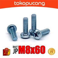 100pcs JP Bolts M8X60 mm Plus Screwdriver Bolts M8x60mm Plus Bolts M8 x 60mm