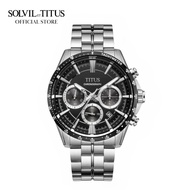 Solvil et Titus Saber Chronograph Quartz in Black Dial and Stainless Steel Bracelet Men Watch W06-03337-007
